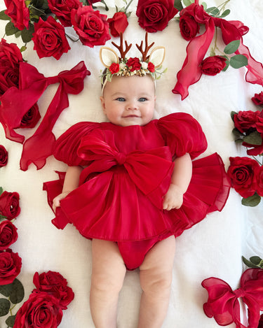 Dolly Ruby Red Baby Girl Romper