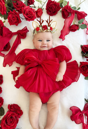 Dolly Ruby Red Baby Girl Romper