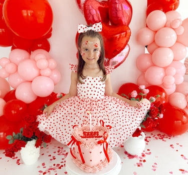 Be Mine White Heart Girls Party Dress