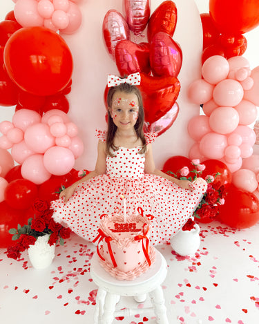 Be Mine White Heart Girls Party Dress