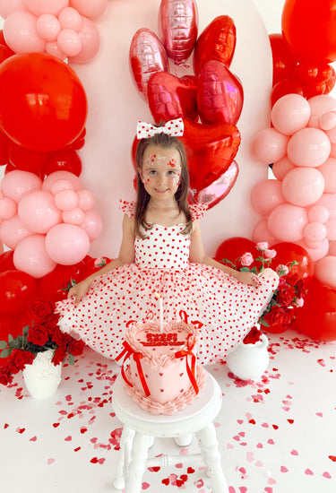 Be Mine White Heart Girls Party Dress