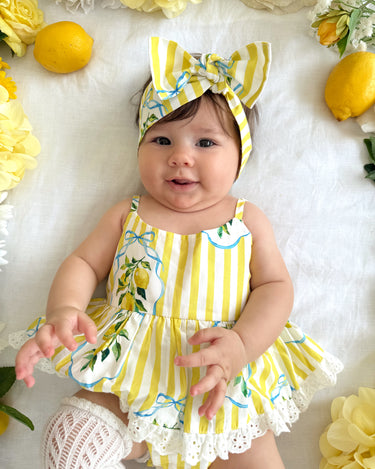 Sorrento Citrus Baby Girls Floral Romper