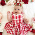 Picnic Red Baby Girl Gingham Romper