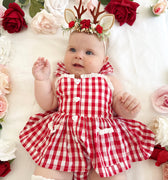 Picnic Red Baby Girl Gingham Romper