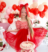 Cherry Pie Red Girls Gingham Dress
