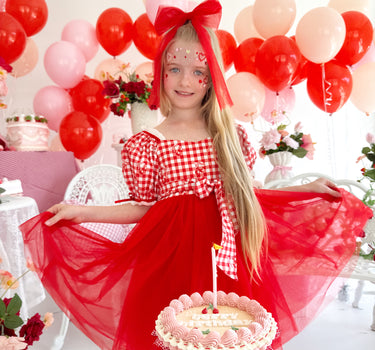 Cherry Pie Red Girls Gingham Dress
