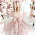 Alette Matte Blush Rose Pink Organza Flower Girl Dress