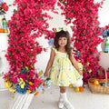 Sorrento Citrus Girls Floral Dress
