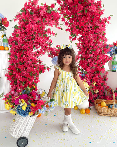 Sorrento Citrus Girls Floral Dress