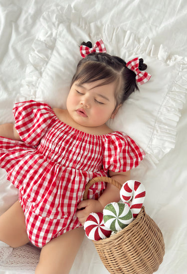 Celeste Holly Baby Girl Gingham Romper