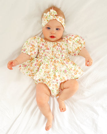 Clara Blossom Baby Girl Floral Romper