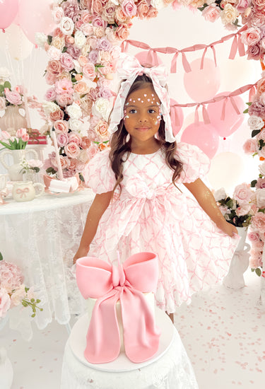 Bo Peep Pink Organza Girls Hair Bow