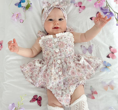 Violet Floral Baby Girl Floral Romper