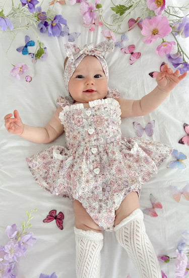 Violet Floral Baby Girl Floral Romper