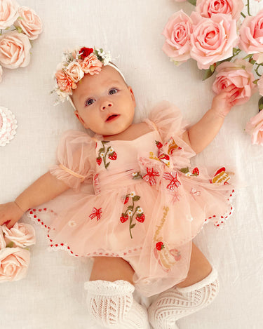 Pink Bel En Bo Babykleding Strawberry Fields Pink Baby Girl Tulle