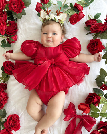 Dolly Ruby Red Baby Girl Romper