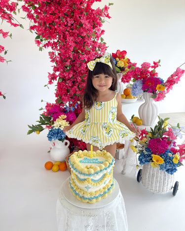 Sorrento Citrus Baby Girls Floral Romper