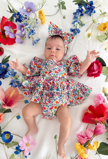 Darlia Garden Baby Girl Floral Romper