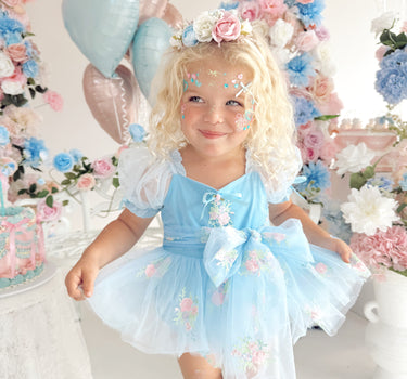 Afina Blue Baby Girl Romper