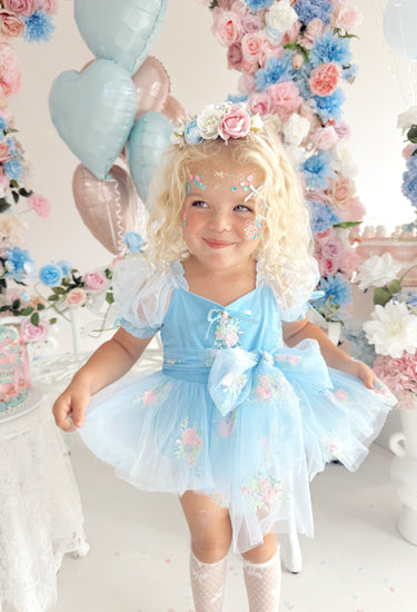 Afina Blue Baby Girl Romper