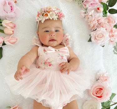 Mirabelle Flower Baby Girl Romper