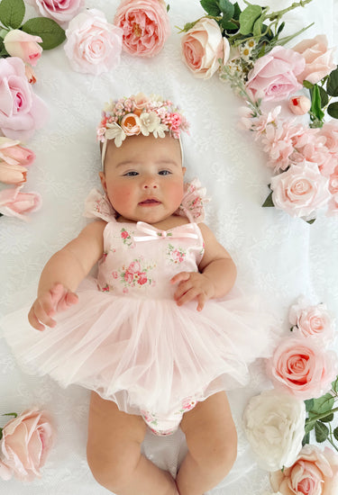 Mirabelle Flower Baby Girl Romper