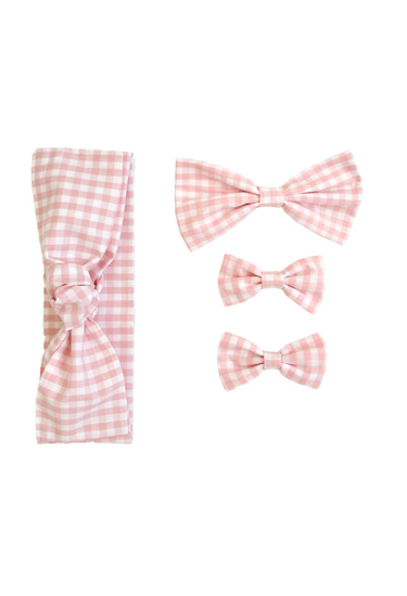 Frankie Pink Gingham Baby Girl Hair Accessories