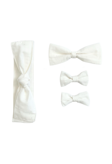 White Sparkle Baby Girl Tulle Hair Accessories