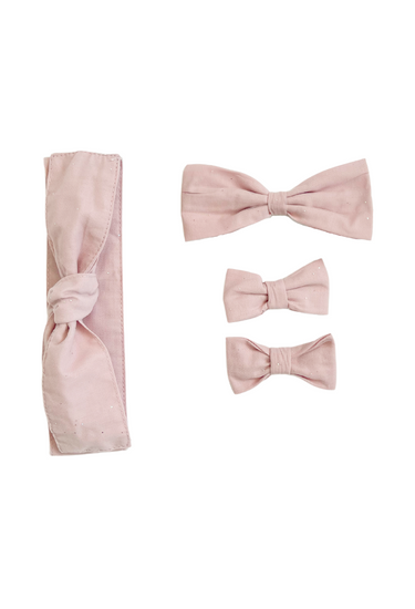 Dusty Pink Sparkle Baby Girls Tulle Hair Accessories