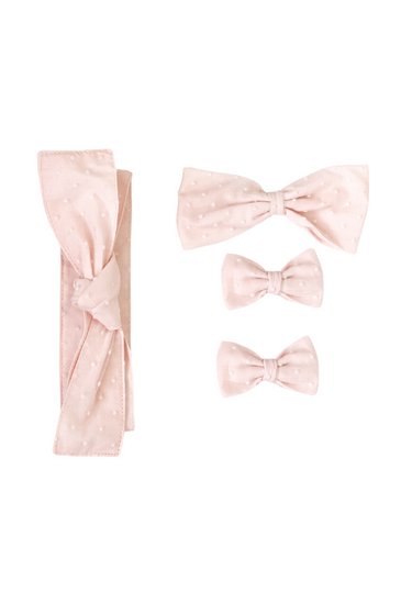 Pastel Pink Swiss Dot Baby Girl Tulle Hair Accessories