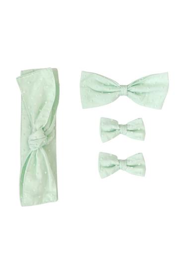 Pastel Peppermint Swiss Dot Baby Girl Tulle Hair Accessories