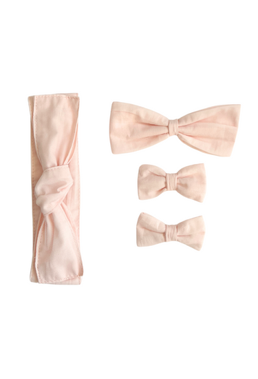 Peach Rose Baby Girl Tulle Hair Accessories