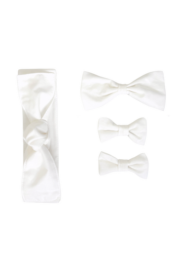 Belle Bow Baby Girl White Tulle Hair Accessories