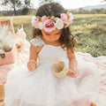 Bambi White Broderie Anglaise Tulle Dress Flower Crown