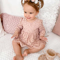 Dusty Rose Ivy Broderie Anglaise Two Piece Set Goldie Flower Crown