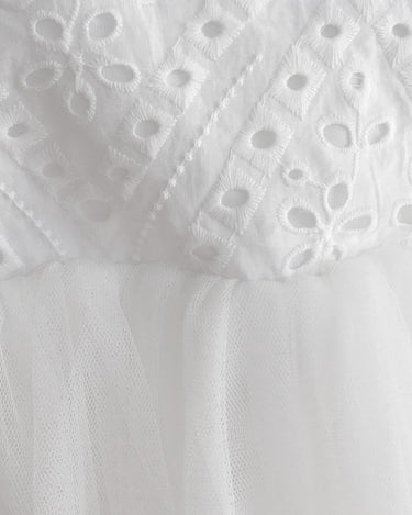 Trixie Belle White Broderie Anglaise Tutu Romper Swatch