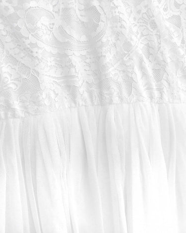 White Magnolia Flora Lace Tulle Fabric