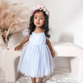 Swiss Dot Gardenia Dress - Periwinkle