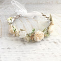 Girls Alora Cream Ivory Flower Crown For Flower Girl Dress