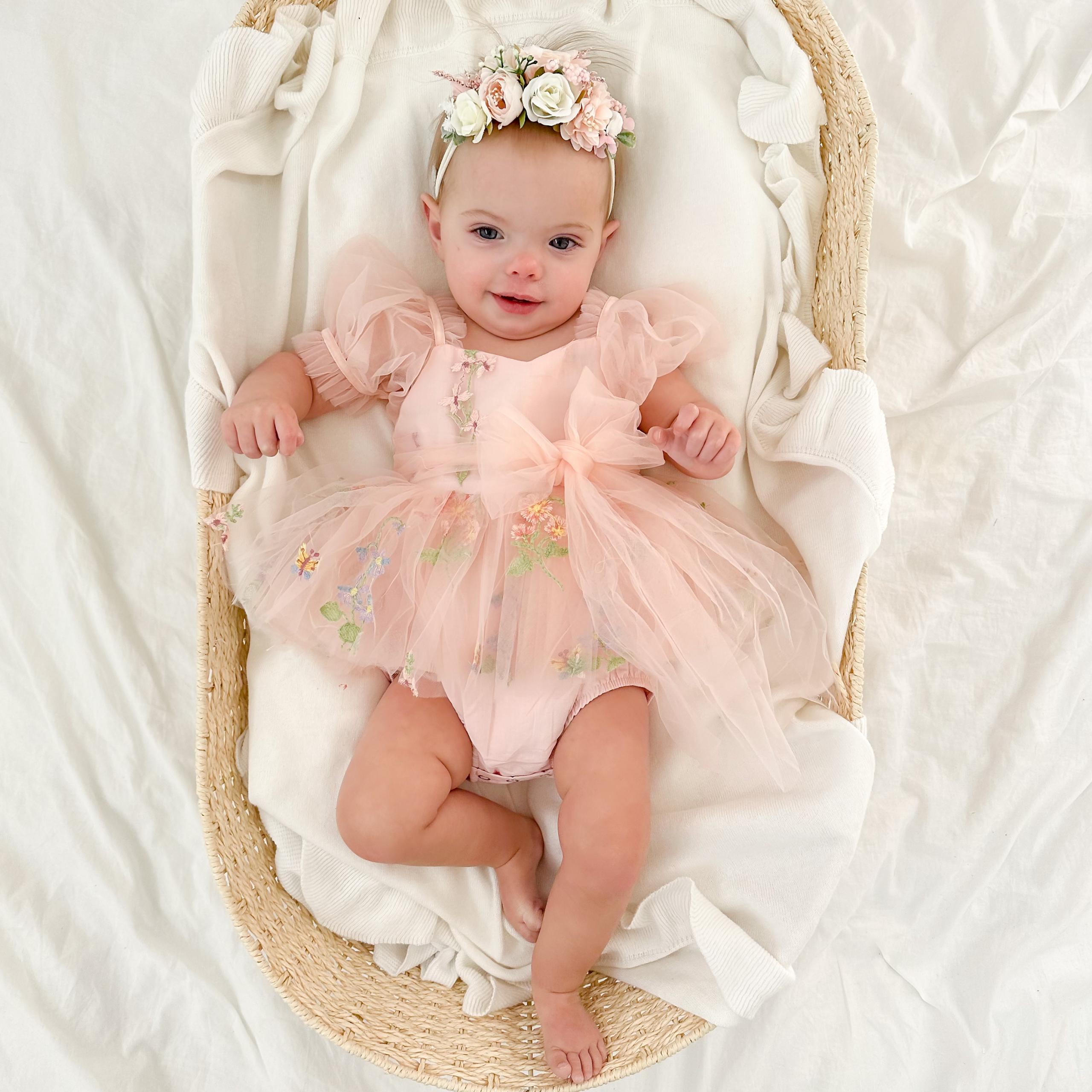 Baby Rampers Cupcake Heavenly Pink Baby Girls Tulle Dress Romper - Special Occasion ...