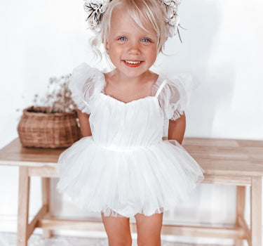 White Flower Fairy Romper