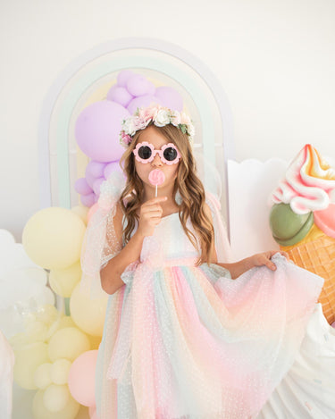 Rainbow Fairy Floss Girls Party Tulle Dress - Special Occasion Arabella & Rose Rainbow Fairy Floss Girls Party Tulle Dress - Special Occasion Arabella & Rose
