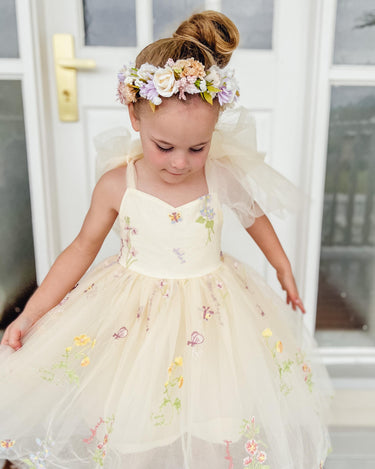 Enchanted Rose Lemon Girls Tulle Party Dress Special Occasion