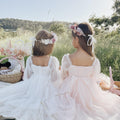Swiss Dot Rosebud Dress – Pink Rose & White