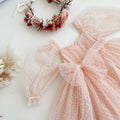 Swiss Dot Rosebud Dress – Pink Rose