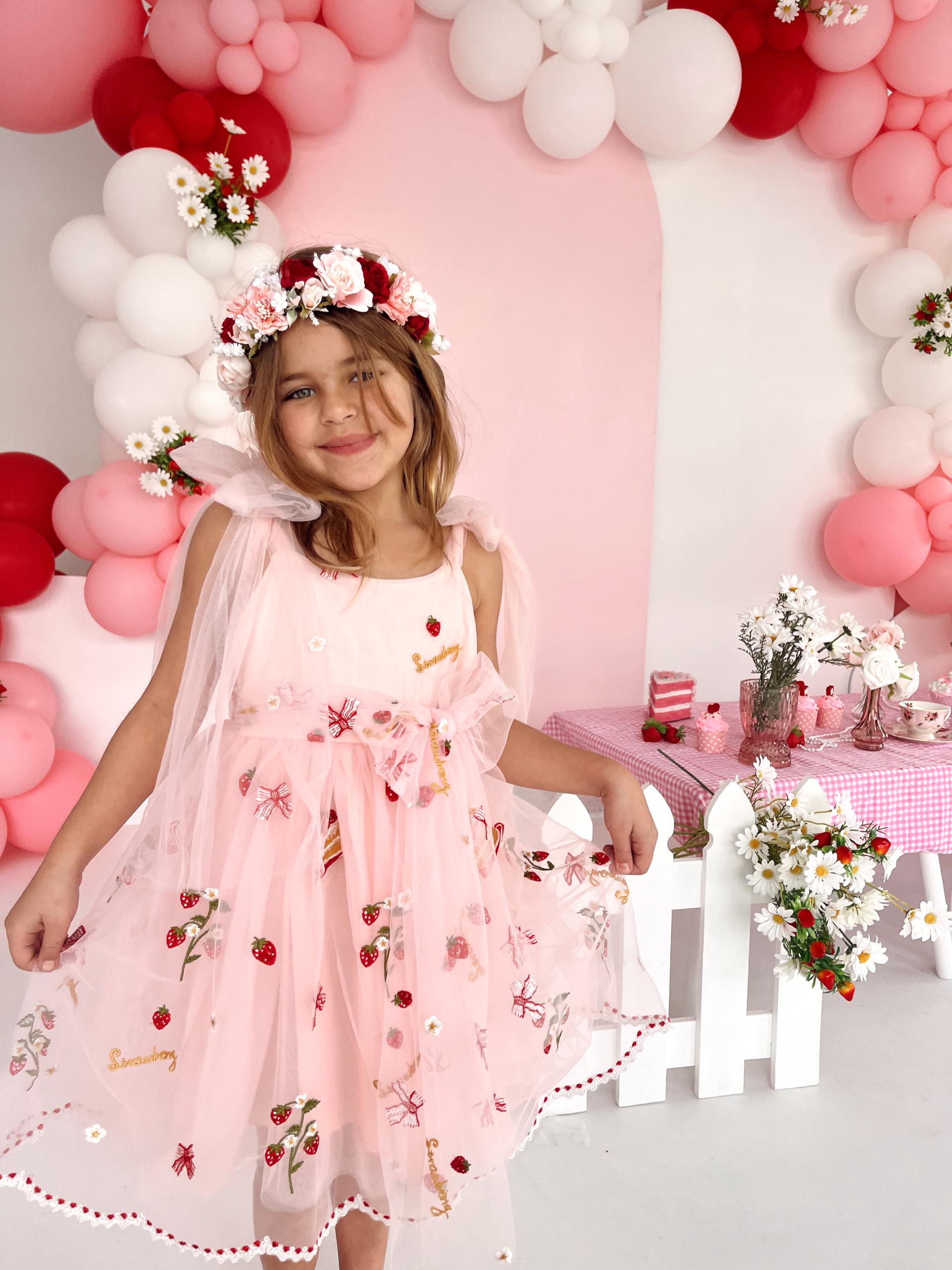 Tea Party Girls Pink Tulle Dress