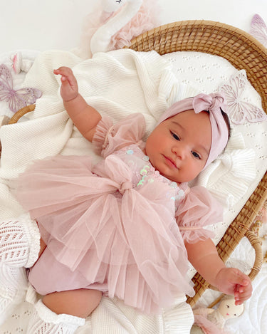 Dusty Pink Sparkle Baby Girls Tulle Hair Accessories Arabella & Rose Dusty Pink Sparkle Baby Girls Tulle Hair Accessories Arabella & Rose