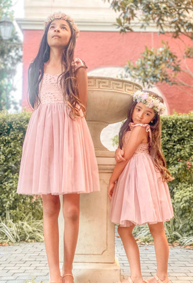 Bambi Dusty Rose Pink Flower Girl Dress