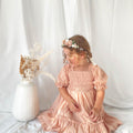 Georgette Dusty Rose Puffed Sleeve Dress