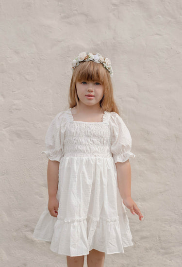 Lila Milk Dress Alora Cream Flower Crown